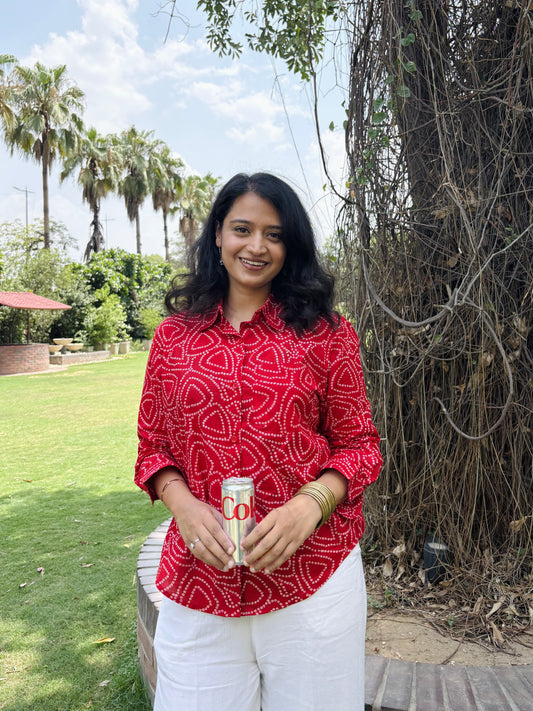 Red Bandhani Shirt