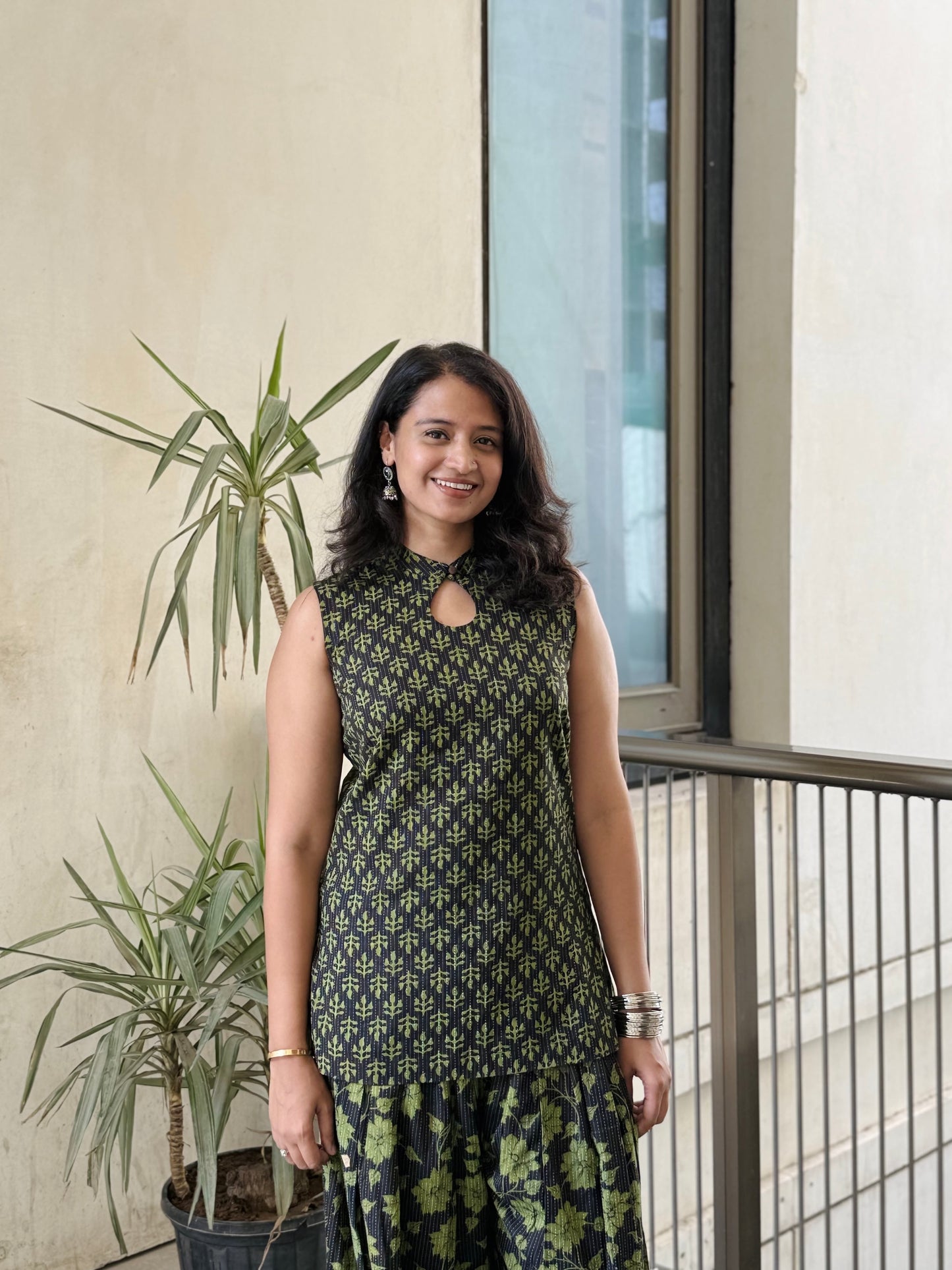 Green Keyhole Kurti