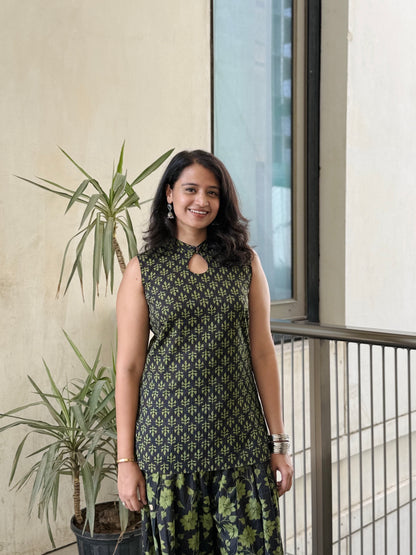 Green Keyhole Kurti