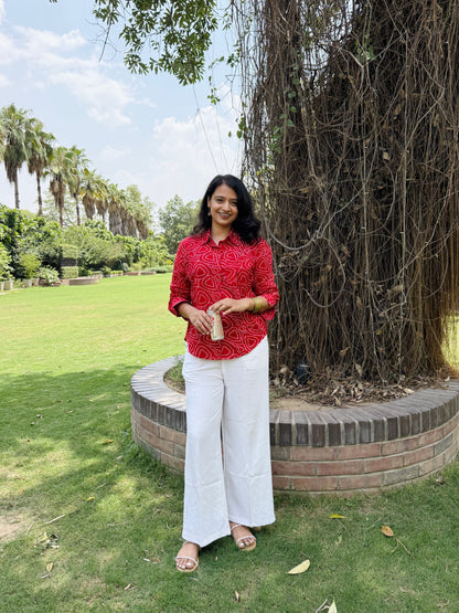 Red Bandhani Shirt