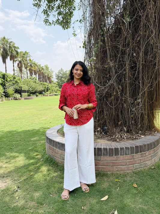 Red Bandhani Shirt
