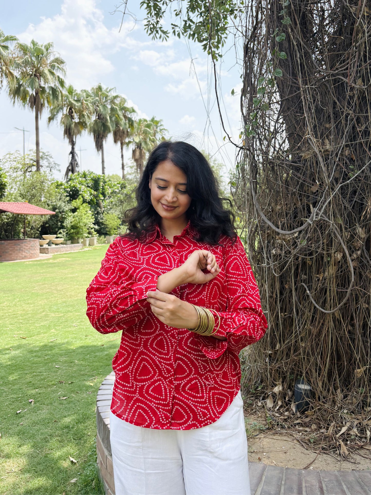 Red Bandhani Shirt