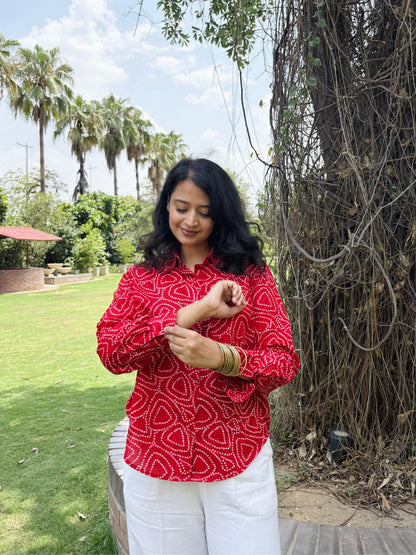 Red Bandhani Shirt