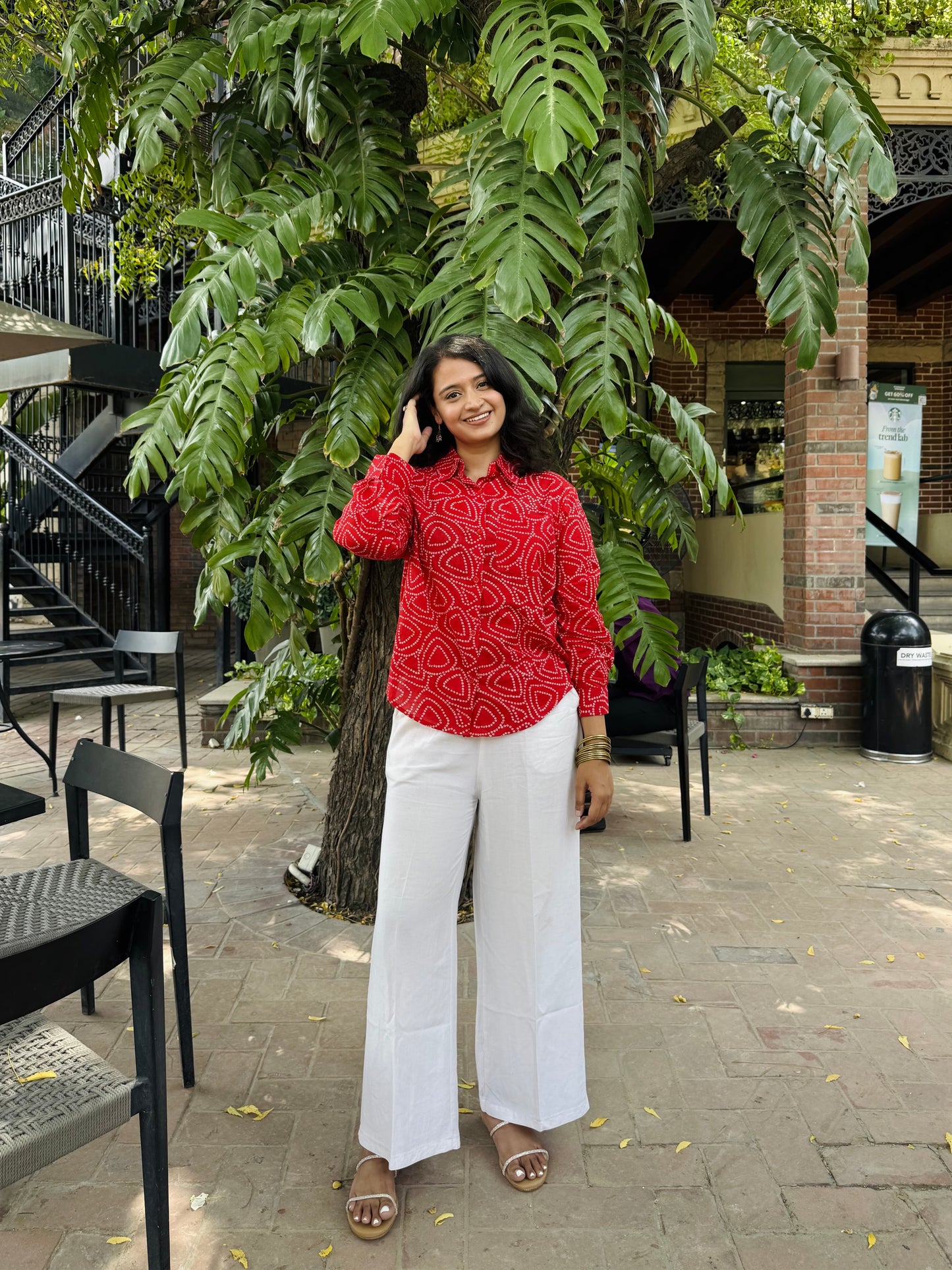 Red Bandhani Shirt