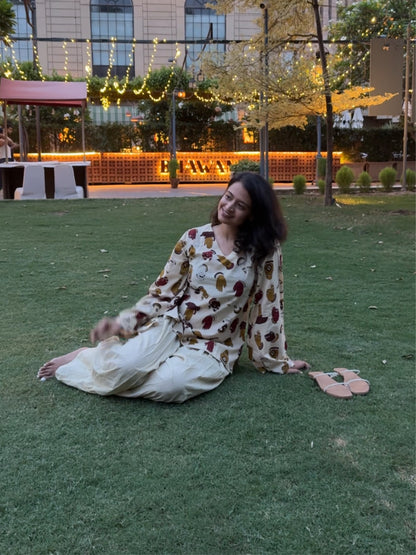 Beige Farshi Kurta Set