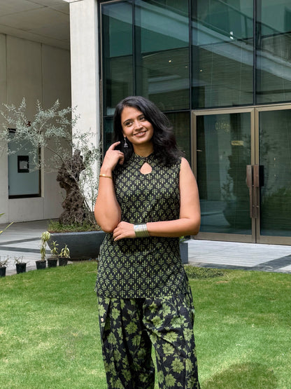 Green Keyhole Kurti