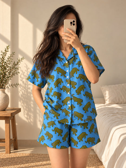 Leopard Print Night Suit Set